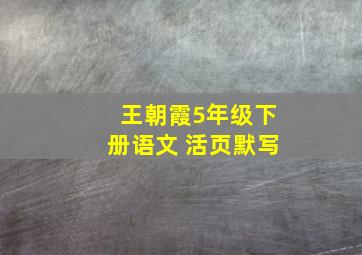 王朝霞5年级下册语文 活页默写